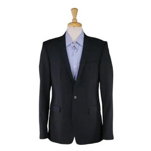 Tiger of Sweden Solid Black 1-Btn Slim Fit Wool-Mohair Blazer Jacket 40L